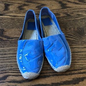 Tory Burch blue slip ons